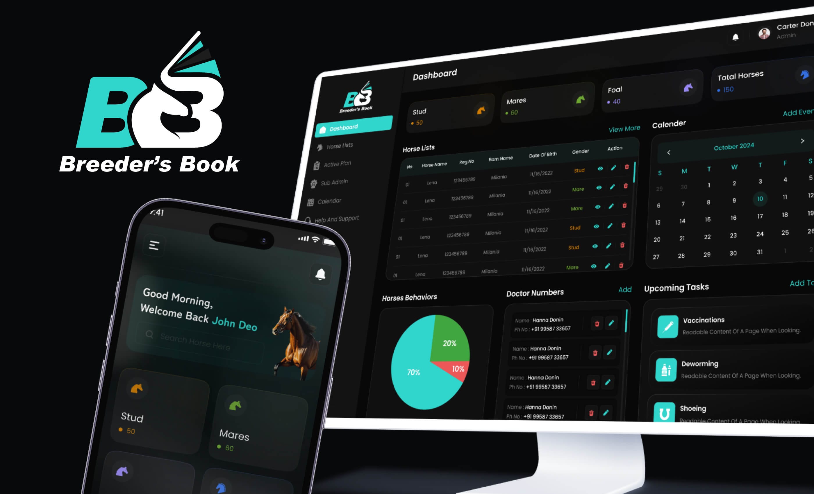 Breeder’s Book – Hästhanteringsplattform showcase - Anlita SaaS-utvecklare, React Native-expert