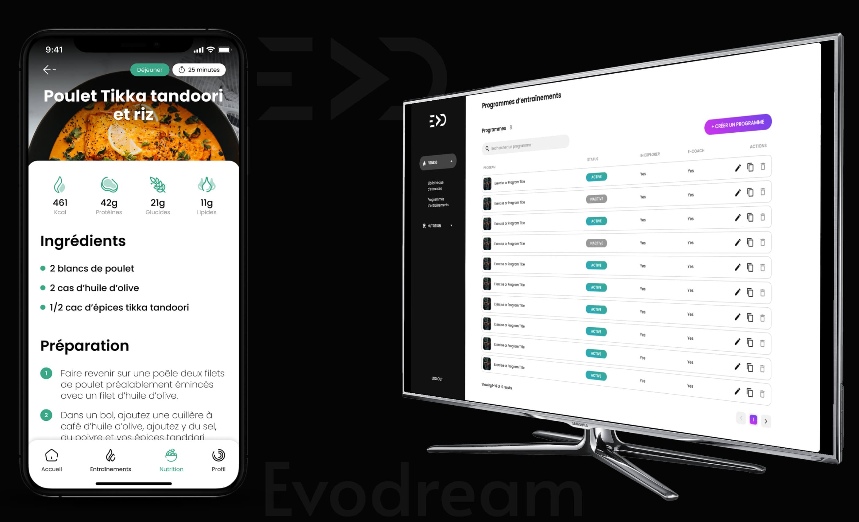 Evodream – Plattformsoberoende gym- & fitnesshanteringsapp showcase - Anlita React Native-utvecklare, Next.js apputveckling